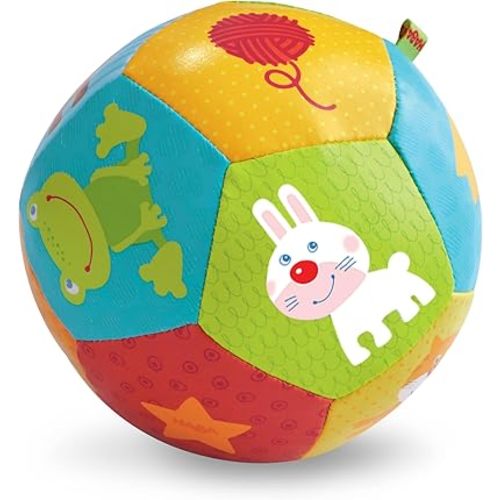 HABA Soft Baby Ball Tummy Time & Sensory Play - 4.5" Infant Play Ball Ideal for Crawling, for Babies 6 Months & Up
