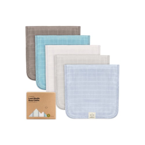 5-Pack Lumi Muslin Burp Cloths