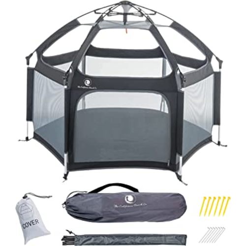 POP 'N GO Premium Indoor and Outdoor Baby Playpen - Portable, Lightweight, Pop Up Pack and Play Toddler Play Yard w/ Canopy and Travel Bag - Black