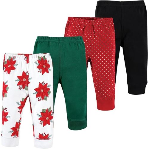 Hudson Baby Basics Unisex Baby Comfy Cotton Pants 4-Pack