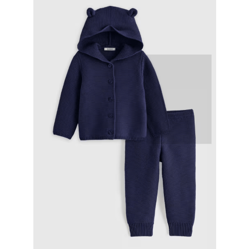 100% Organic Cotton Sweater Set in Navy