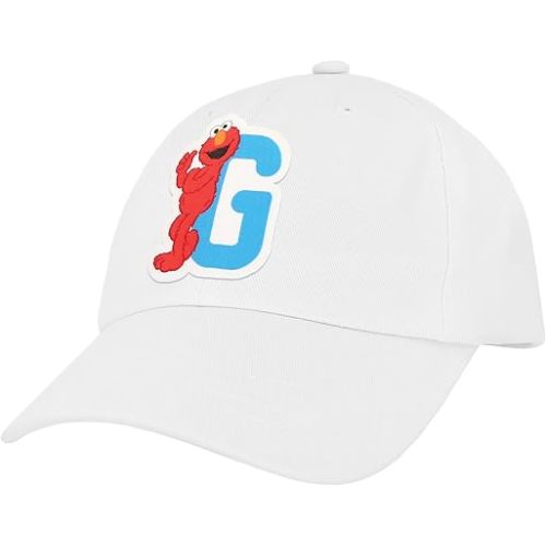 Sesame Street Elmo & Abby Kids Toddler Cap with Initial, Toddler Boys Hat, Youth Girl Baseball Cap, Cute Toddler Baseball Cap