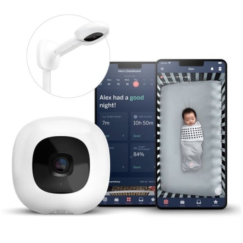 Pro Smart Wall Mount Baby Monitor (White)