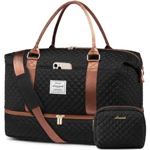 LOVEVOOK Travel Duffle Bag,Weekender Bags for Women with Shoe Compartment，Carry on Overnight Bag with Toiletry Bag,Gym Duffel Bag with Wet Pocket, Hospital Bags for Labor and Delivery