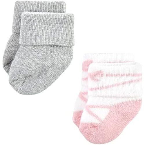 Hudson Baby Unisex Baby Cotton Rich Newborn and Terry Socks, Ballet, 0-6 Months