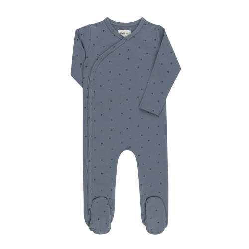 Baby Boy Footie – Blue – Clover Print | Ely's & Co – Ely's & Co.