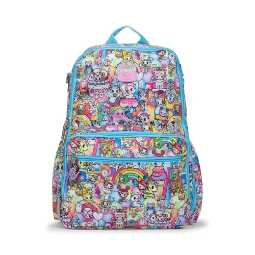 JuJuBe x tokidoki 20th Anniversary Zealous Celebration Backpack Diaper Bag, Purses for Women, Includes Changing Pad, Essentials for Mom, Newborn & Baby, Adjustable Padded Straps, Machine Washable
