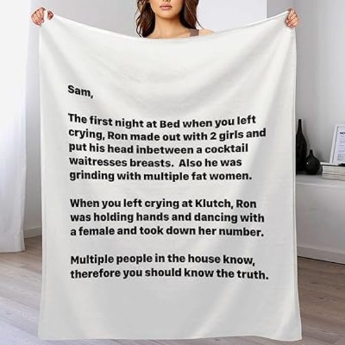 Throw Blanket 50"X 60",Jersey Shore Letter to Sammi Soft Cozy Flannel Blanket for Couch,Bed,Sofa,Home Decor Gifts All Seasons Use