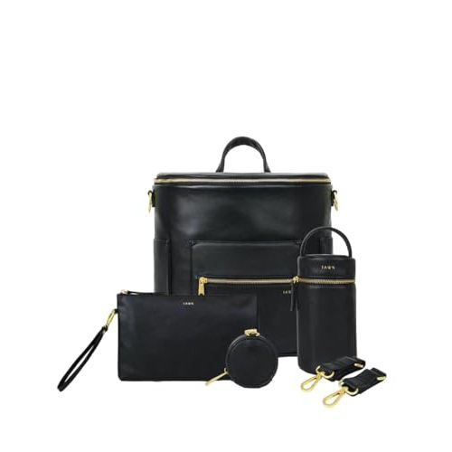 FAWN DESIGN The Original Diaper Bag, Faux Leather Diaper Bag Backpack, Vegan Leather, Large Capacity Baby Bag for Mom