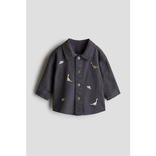 EMBROIDERED-DETAIL CANVAS SHIRT
