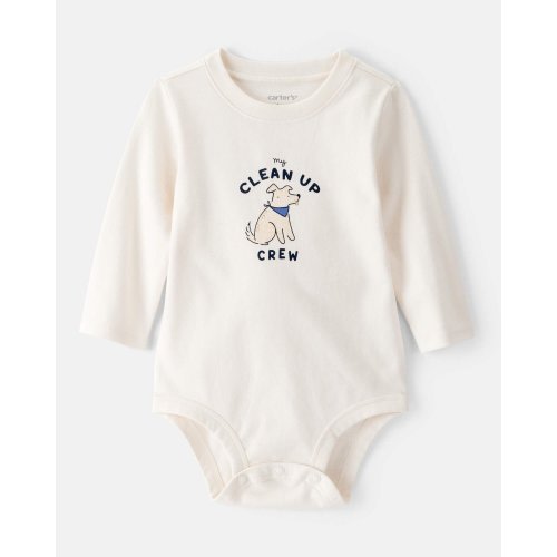 Baby Cotton Long-Sleeve Graphic Bodysuit - Ivory | Carter's