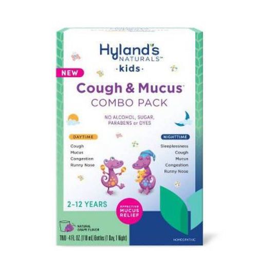 Hyland's Naturals Kids' Cough & Mucus Combo Pack Syrup - Grape - 8 Fl Oz