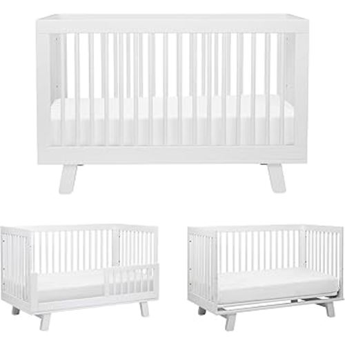 Babyletto Hudson 3-in-1 Convertible Baby Crib with Toddler Bed & Daybed Conversion - Easy to Assemble - GREENGUARD Gold Certified w/ 4 Adjustable Mattress Heights - White