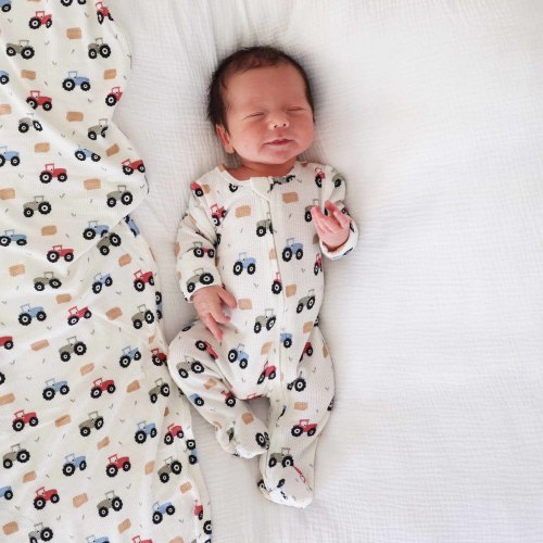 Little Farmer Bamboo Waffle Zipper Footie