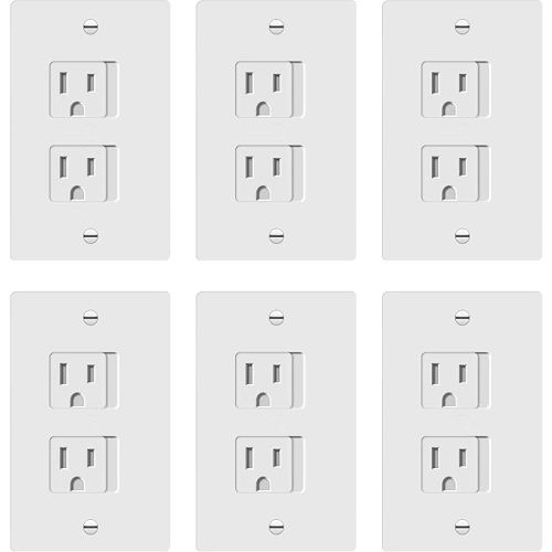 ENERLITES Child Proof Outlet Cover, Self-Closing, Fits Both Duplex and Decorator Outlet, Safety Design, Tamper-Resistant Socket Plug for Receptacle, Size 4.68" x 2.93", 8800-TR, White 6 Pack