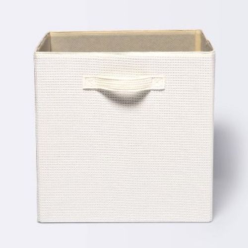 Waffle Weave 13"x13" Storage Cube - Cloud Island™ Cream