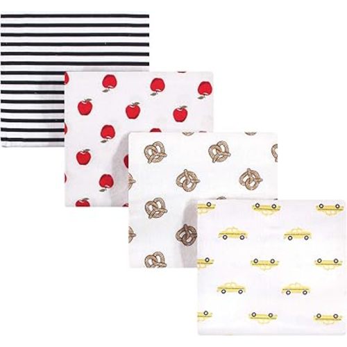 Hudson Baby Unisex Baby Cotton Flannel Receiving Blankets, Nyc, One Size