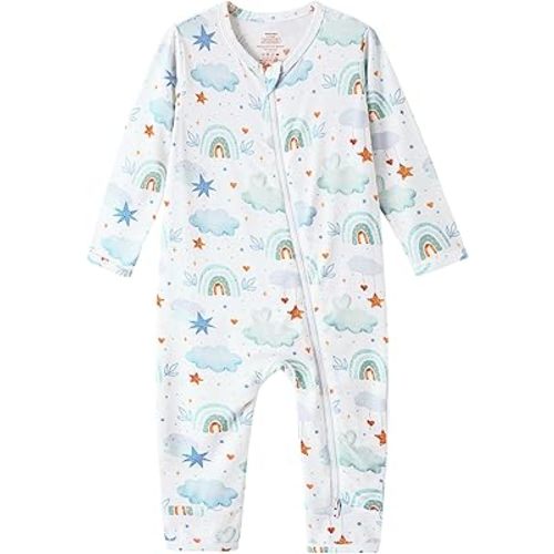 Baby Zippered Rompers Newborn Pajamas Sleepers Long Sleeve Jumpsuits Infant Zipper Romper-Viscose from Bamboo