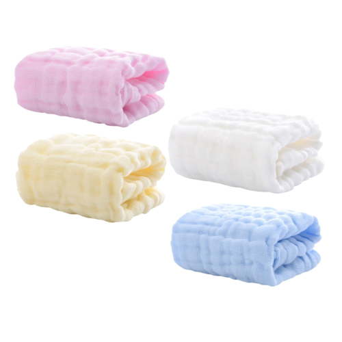 Baby Bath Towels 4 Pcs Cotton Washcloth Toddler Hand Pure Square Newborn Child