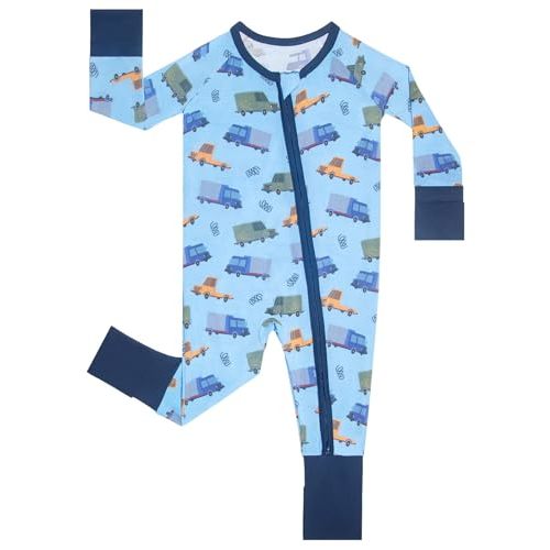 GUISBY Baby Boys' Pajamas Sleep N Play, Baby Clothes, Long Sleeve, Footless,Newborn-2T