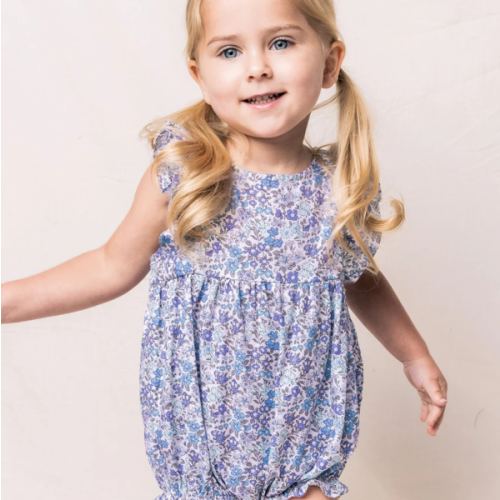 Children’s Fleur D'Azur Ruffled Romper | Over The Moon