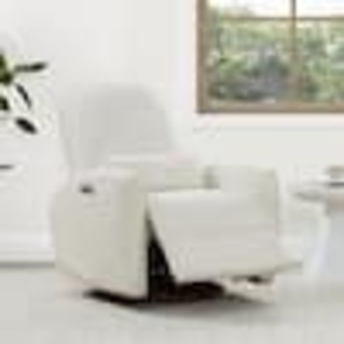 Spruce & Spring Syneron Cream Glider Swivel Power Recliner with 270° Swivel, USB Charging Ports for Nursing for Livingroom Bedroom SSME7A001-A0405590