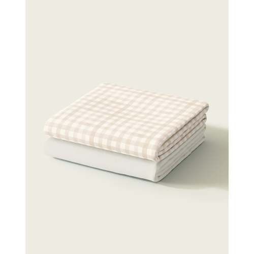 Gingham Crib Sheet Set