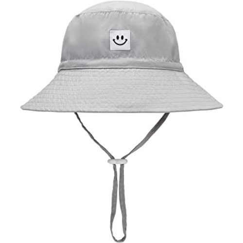 Baby Sun Hat Smile Face Toddler UPF 50+ Sun Protective Bucket hat Nice Beach hat for Baby Girl boy Adjustable Cap