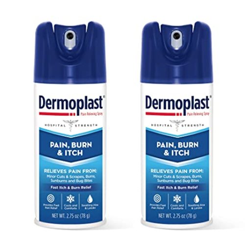 Dermoplast Pain, Burn & Itch Spray, Pain Relief Spray for Minor Cuts, Burns and Bug Bites, 2.75 oz (Pack of 2)