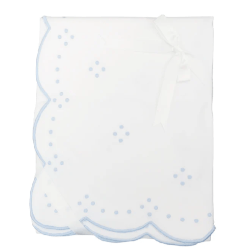 Blue Scalloped Receiving Blanket | The Proper Paisley
