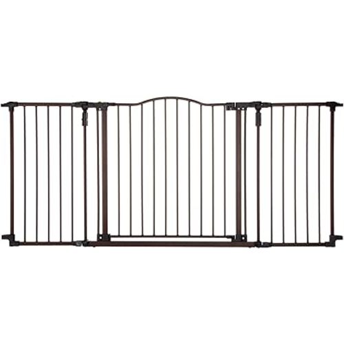 Toddleroo by North States - Deluxe Décor Safety Gate: Extra Wide Baby Gate - Adjustable 38.3 to 72 Inches Wide - 30 Inches Tall - Matte Bronze