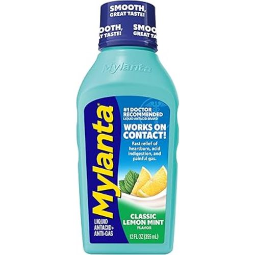 Mylanta Heartburn and Gas Relief, Liquid Antacid, Classic Flavor, 12 Fluid Ounce