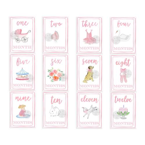 Girl Watercolor Milestone Cards - Southern Belle  | Month Cards | Milestone Cards | Baby Shower | Baby Milestones | Shower Gift | Milestones