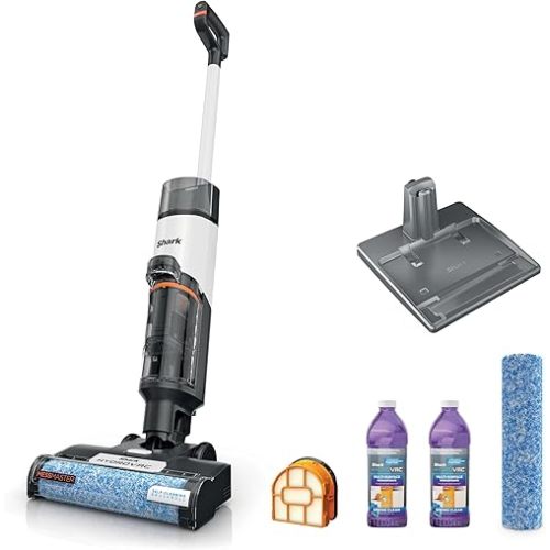 Shark | Wet Dry Vacuum Cleaner | Vacuum and Mop Combo | HydroVac MessMaster | 3-in-1 Self-Cleaning + Powerful Suction | 2 Brushrolls & 2 Solutions Included | Hardwood Floor & Area Rug Cleaner | AW261