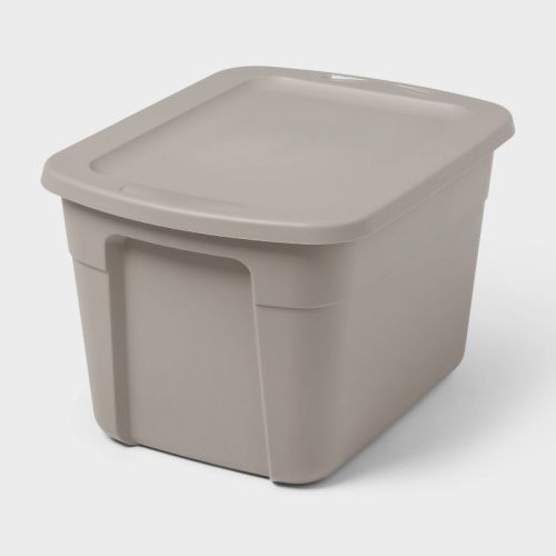 18gal Non-Latching Storage Tote Gray - Brightroom™