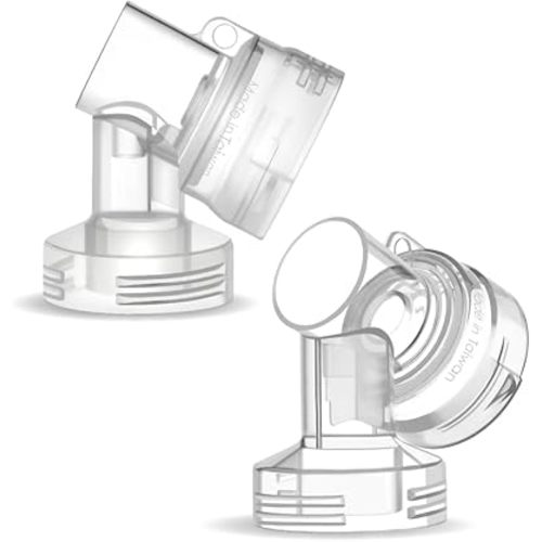 Maymom MyFit Narrow Neck Base Connectors; Compatible with Medela PersonalFit Connector; Use w/Maymom Two-Piece Shield System, Compatible with Medela Freestyle Flex BreastShield; Lansinoh Shields; 2pc