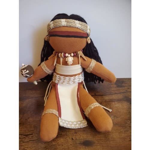 Hand Crafted-Boricua Doll (Red Brown Skin)