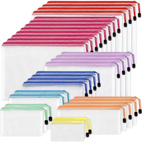 EOOUT 30pcs Mesh Zipper Pouch Bags