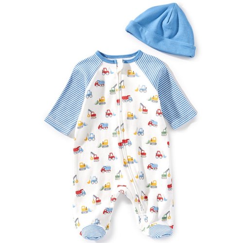 Little Me Baby Boys Trucks Footie-Hat Set