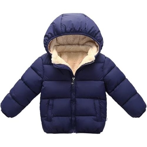 Baby Winter Coats Toddler Hooded Jackets Cotton Warm Lined Puffer Outerwear Baby Boys Girls Windproof Thick Clothes