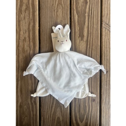 Bunny Blanket Lovey - Pale Blue Stripe. Organic - Juniper Tree