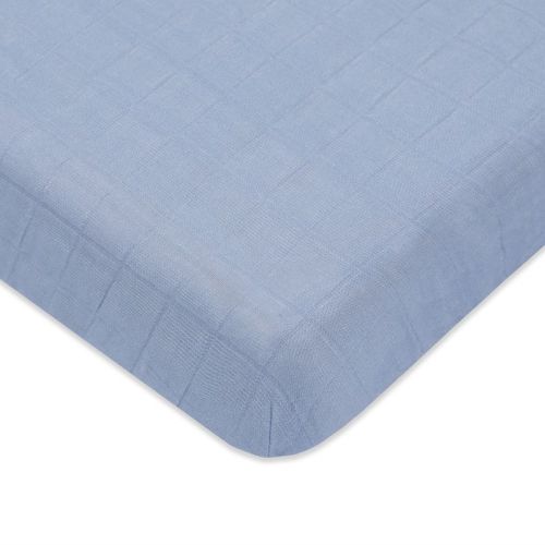 Babyletto Mini Crib Sheet in GOTS Certified Organic Muslin Cotton - Dewdrop
