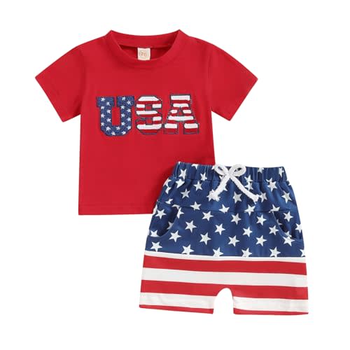 Kupretty Baby Boy Clothes Toddler Summer Outfit Fishing T-Shirt Tees Shirt + Shorts 6 12 18 24 Months 2T 3T Clothing Set