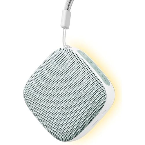 Portable Sound Machine for Travel, White Noise Sound Machine for Sleeping with Night Light, 20 Quality Non-looping Sounds, Headphone Jack, Memory, Timer for Adults,Hotel(Green)