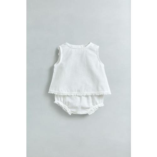 LINEN LACE SHIRT AND BLOOMERS SET - Oyster-white | ZARA United States