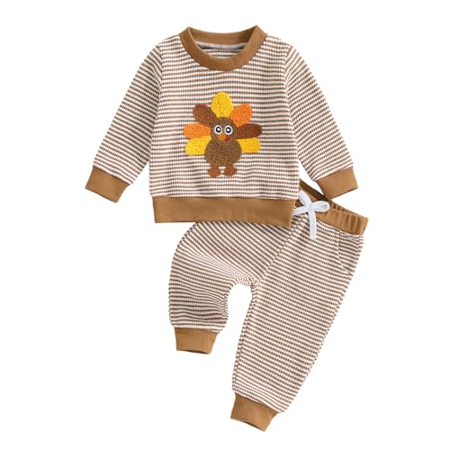 Engofs 2Pcs Toddler Baby Boy Girl Sweatshirt Tops Pants Set Long Sleeve Sweatsuit Fall Winter Outfits