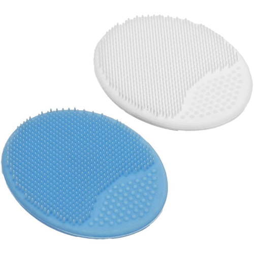 Exfoliating and Massaging Cradle Cap Bath Brushes for Baby,Blue White, 2 Pack