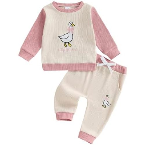 Sejardin Baby Girl Fall Winter Outfit Infant Letter Print Long Sleeve Sweatshirt and Jogger Pants 6 12 18 24M 2T Girl Clothes