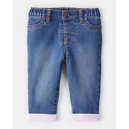 Baby Girl Medium Wash Elastic-Waist Jeans - OshKosh B'gosh | Carter's