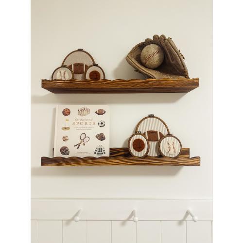 Set of 3 Needle Felt Sports Balls | Handmade Nursery Decor | Baseball, Football, Soccer Kids Room Gift